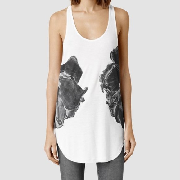 All Saints Tops - AllSaints AllSaints Onyx Edge Vest White Tank Top